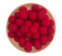Lot de 30 boules de laine en feutre faites à la main pour attrape-rêves, décoration d'intérieur, chambre d'enfant, fête - Rouge - 20 mm