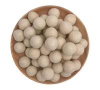 Lot de 30 boules de laine en feutre faites à la main pour loisirs créatifs, attrape-rêves, mobiles, décoration d'intérieur, crèche, accessoires de fête (beige, 20 mm)