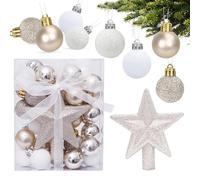 Lot de 30 boules de Noël de 3 cm - Décoration de Noël - En plastique - Mat brillant - Décoration de Noël