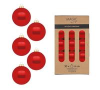 Lot de 30 Boules de Noël en Verre - 6 cm Brillant - Décoration de Noël et décoration de Sapin de Noël - Rouge Moderne