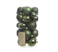 Lot de 30 boules de Noël vert pin assorties sapin de Noël décorations