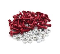 Lot de 30 boulons de carénage M6 rouges en alliage d'aluminium à tête hexagonale pour moto