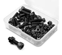 Lot de 30 boulons et écrous à tête cylindrique M6 x 20 mm en alliage d'acier de qualité 12,9 Noir