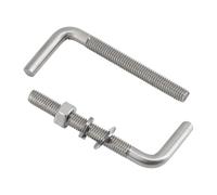 Lot de 30 boulons filetés M4 x 70 mm en forme de L en acier inoxydable 304 pour fondation, ancrage, vis carrées, crochets pour suspension