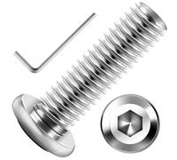 Lot de 30 boulons M8 M8 x 25 mm à tête plate M8 x 1,25, vis à tête plate M8, vis M8 en acier inoxydable 304, filetage complet, finition brillante et clé hexagonale Mywish