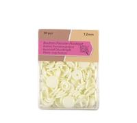Lot de 30 boutons pression 100% plastique couleur Naturel 12mm