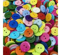 Lot de 30 boutons ronds en résine à double œil, 9 à 20 mm, multicolores, pour couture, scrapbooking, loisirs créatifs, 0,1 à 15 mm