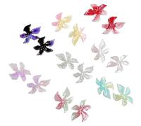 Lot de 30 breloques à ongles en forme de fleur translucide et brillante - Accessoires de manucure