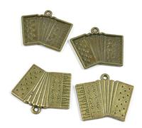 Lot de 30 breloques accordéon U1SD5L en bronze antique pour création de bijoux