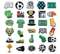Lot de 30 breloques de chaussures de football - Charmes de sport - Décoration de chaussures pour sandales Crocs - Accessoire de football pour adolescents, garçons et hommes
