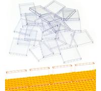 Lot de 30 briques transparentes uniques 1 x 6 x 5 cm - Ensemble de blocs de construction en vrac pour fenêtres (transparents) Idéal pour les tables d'activités, la créativité et les projets scolaires