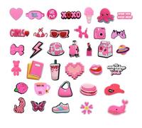 Lot de 30 broches Crocs pour chaussures, décorations de chaussures, pendentifs pour femmes, filles, adultes, bricolage, boucles décoratives, fête, anniversaire, cadeau, Polychlorure de vinyle