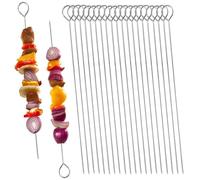 Lot de 30 Brochettes en Acier Inoxydable 20cm - Qualité Alimentaire, Réutilisables pour Barbecue, Guimauves, Légumes, Poisson, Snacks de Feu de Camp