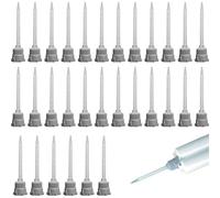 Lot de 30 buses de mélangeur statique, 1:1, 30 pièces - Tube de mélange de colle statique - Buses de mélange en gel de silice - Colle plastique pour pistolet à colle 2K (gris)