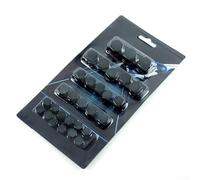 Lot de 30 cache-écrous et boulons de moto compatibles avec Honda, en plastique noir avec tailles assorties 1,4 cm, 1,2 cm, 1 cm, 0,8 cm