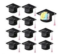 Lot de 30 cartes à bonbons avec pompons et dômes pour remise de diplôme pour la e 2026, petites boîtes cadeaux de remise de diplôme pour cérémonie scolaire, fête