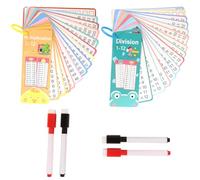 Lot de 30 cartes d'apprentissage jetables avec 4 stylos effaçables - Jeu de table de multiplication pratique pour les enfants à partir de 5 ans - 1 x 1 pour l'école et la maison