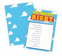 Lot de 30 cartes de jeu « The Price is Right » - Thème ciel et nuages - 12,7 x 17,8 cm - Double face - Pour fête prénatale - A06