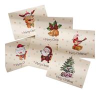 Lot de 30 cartes de Noël avec 6 motifs festifs assortis avec enveloppes en vrac pour amis, famille, enfants, garçons et filles, beige, carte Noël