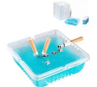 Lot de 30 cendriers jetables pour cigarettes d'extérieur, cendriers sans fumée pour intérieur, cendrier portable et coupe-vent, purificateur de fumée bleu avec sable (bleu)