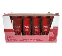 Lot de 30 cercles votifs - Couleur rouge - Modèle P50 - Avec dédicace « Pour le père » - Durée 55 heures - Cereria Di Giorgio