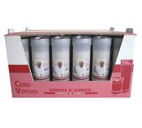 Lot de 30 Ceri Commémorative Pape François - Modèle P50 - Blanc - Durée 55 heures - Diamètre 6,3 cm hauteur 18 cm - Cereria Di Giorgio