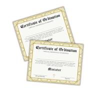 Lot de 30 certificats d'ordination pour ministre - 21,6 x 27,9 cm - Or et noir - Reconnaissance du ministère - En ligne - Diacres chrétiens catholiques pour encadrer un nouveau membre