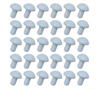 Lot de 30 champignons décoratifs à base de mousse pour décoration d'intérieur pour cuisine, salon, chambre à coucher, table de fête et narration visuelle (blanc)