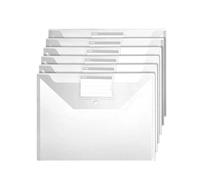 Lot de 30 chemises en plastique for documents format A4, enveloppes avec fermeture à pression, pochettes transparentes pour Bureau(Solid color)