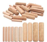 Lot de 30 chevilles en bois dur cannelées assorties M4 M6 M8 M10 M12 pour meubles, travail du bois, loisirs créatifs, menuiserie (5/32 à 1/2", 4/6/8/10/12 mm)