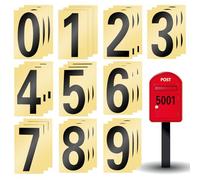 Lot de 30 chiffres adhésifs résistants aux intempéries - 10 cm - Grand numéro de maison de 0 à 9 - En vinyle réfléchissant - Pour boîte aux lettres, poubelles
