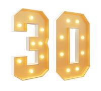 Lot de 30 chiffres lumineux géants en mousse pour chapiteau - 7 m de haut - Pour 30e anniversaire, décoration de fête de mariage