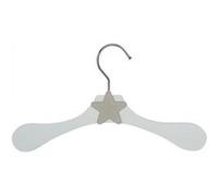 Lot de 30 cintres en bois 28 cm pour bébé, enfant avec crochet pivotant - Cintre blanc et étoile beige -