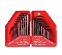 Lot de 30 clés Allen hexagonales 0,1 cm - 9,5 mm et 0,7 mm - 10 mm - Taille métrique - En acier au chrome vanadium - Outil à bras long