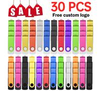 Lot de 30 clés USB métalliques argentées, nouvelles arrivées, 64 Go, 32 Go, 16 Go, 8 Go, avec logo personnalisé gratuit - Idéal comme cadeau green