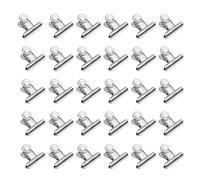 Lot de 30 clips de charnière en métal de 22 mm - Petits trombones bouledogue - Pour fichiers, argent, étiquettes, sacs, magasins, bureau (argenté)