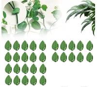 Lot de 30 clips de fixation murale pour plantes grimpantes - En forme de feuille verte - Clip de traction invisible pour intérieur et extérieur - Pour mur de jardin - Treillis - Décoration