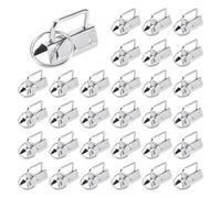 Lot de 30 clips en métal argenté pour sangle de sangle, pièces perforées en métal, clips avec bordure, clips porte-clés