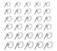 Lot de 30 colliers de serrage à double fil - 20 à 50 mm - Réglables - En acier inoxydable 304 - Pour conduites d'eau, réservoirs d'eau domestiques et industriels