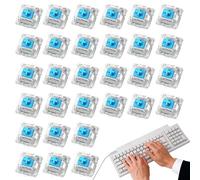 Lot de 30 commutateurs de clavier à monter soi-même - Axe de remplacement de clavier mécanique | SMD à 3 broches compatible avec les commutateurs et prises MX | Noir, bleu, marron, rouge Interrupteur
