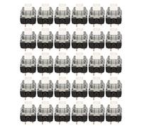 Lot de 30 commutateurs de clavier mécaniques rétroéclairés pour clavier mécanique silencieux, échangeable à chaud, confort tactile avec 80 millions de frappes (Interrupteur blanc Base noire)