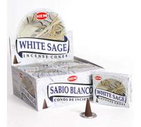 Lot de 30 cônes d'encens Cône Sauge, blanc - 3 boîtes de 10 cônes = 30 cônes Always Fresh