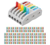 Lot de 30 connecteurs de câble 0,08-4 mm² - Bloc de raccordement électrique 5 entrées 5 sorties 400 V 32 A - Bornes enfichables pour câblage de bâtiments, installations industrielles, électriques