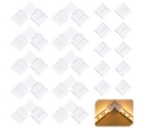 Lot de 30 connecteurs LED à 4 broches pour bande LED RVB SMD 5050 de 10 mm sans soudure à 4 broches avec connecteurs d'angle - Connecteur de bande LED 4 broches pour éclairage DIY