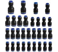 Lot de 30 connecteurs pneumatiques - 4-8 6-8 8-10 6-12 mm - Raccords pneumatiques - Raccords pneumatiques Push to Connect - Raccord rapide Push In pour tuyau d'air
