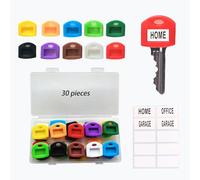 Lot de 30 coques de clé avec étiquettes d'identification facile - Capuchons amusants et fonctionnels pour que vos clés se démarquent - Ne perdez plus jamais vos clés - Parfait pour la maison ou le