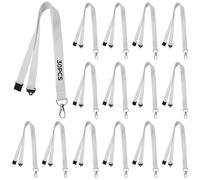 Lot de 30 cordons en polyester blanc avec clip et crochet en métal, 1,9 x 99,1 cm - Transfert thermique prêt pour les designs personnalisés
