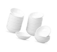 Lot de 30 coupelles à sauce en porcelaine blanche, rondes, mini bols de service pour sauces, sushis, ketchup, vinaigre, amuse-bouches