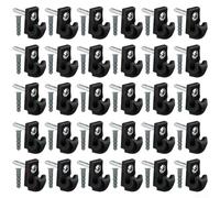 Lot de 30 crochets de plafond avec vis pour suspendre des guirlandes lumineuses et des bandes lumineuses décoratives, crochets en plastique et en métal pour une utilisation toute l'année, noir (30))