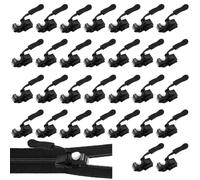 Lot de 30 curseur fermeture eclair clipsable éclair de rechange, noires, pour remplacer les zip fermeture eclair sur les écheveaux, les valises et les porte-vêtements (Taille aléatoire)